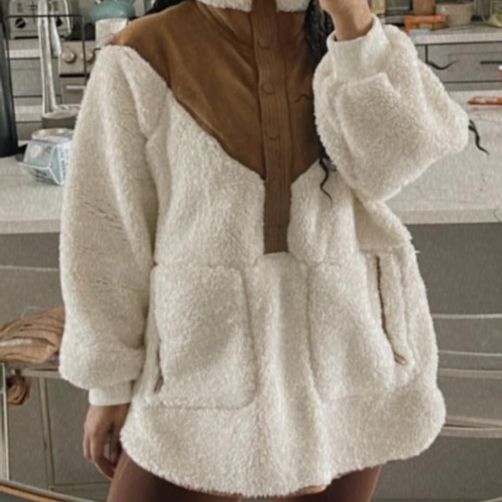 Free People Fall To Rise Fleece Oversized Pullover - Picture 4 of 12